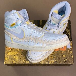 Nike High-Top Sneakers - White and Yellow